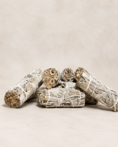 Natural white sage smudge bundle made with dried Salvia apiana leaves
